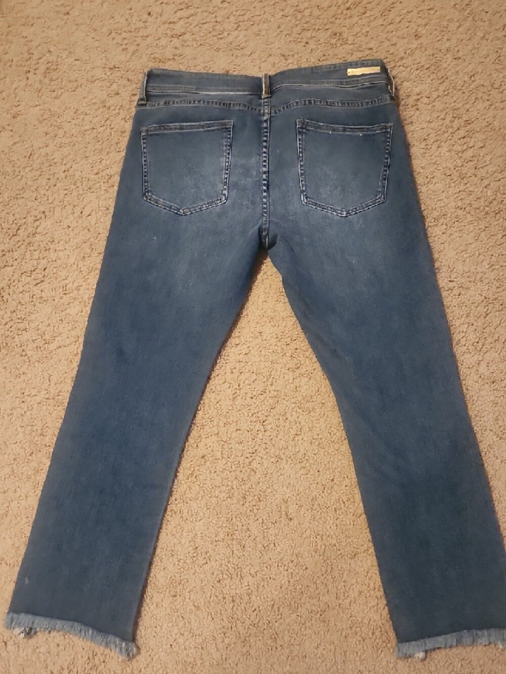 Anthropologie Embellished Blue Women's Jeans with Frayed Hem - Picture 5 of 6